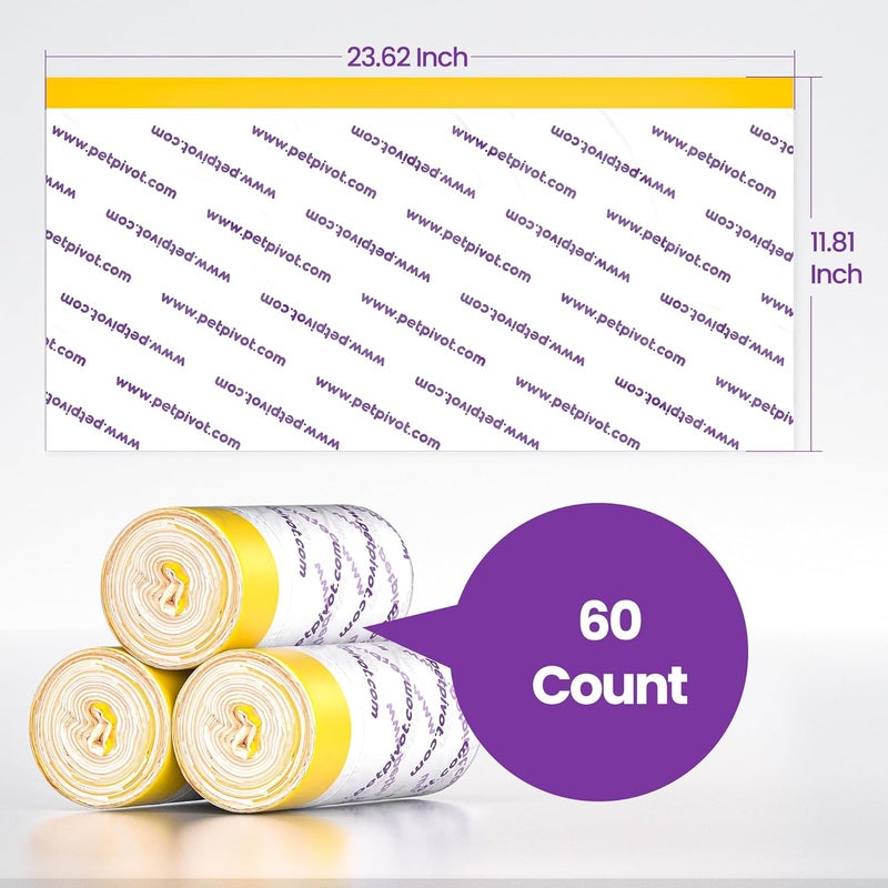 PetPivot Litter Box Liners for AutoScooper 11 Open Top Self Cleaning Litter Box, 3 Rolls 60 pcs - Image 2